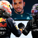 Max Verstappen and Lewis Hamilton shake hands